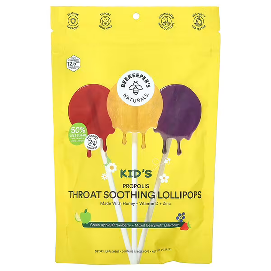 Propolis Throat Soothing Lollipops with Elderberry