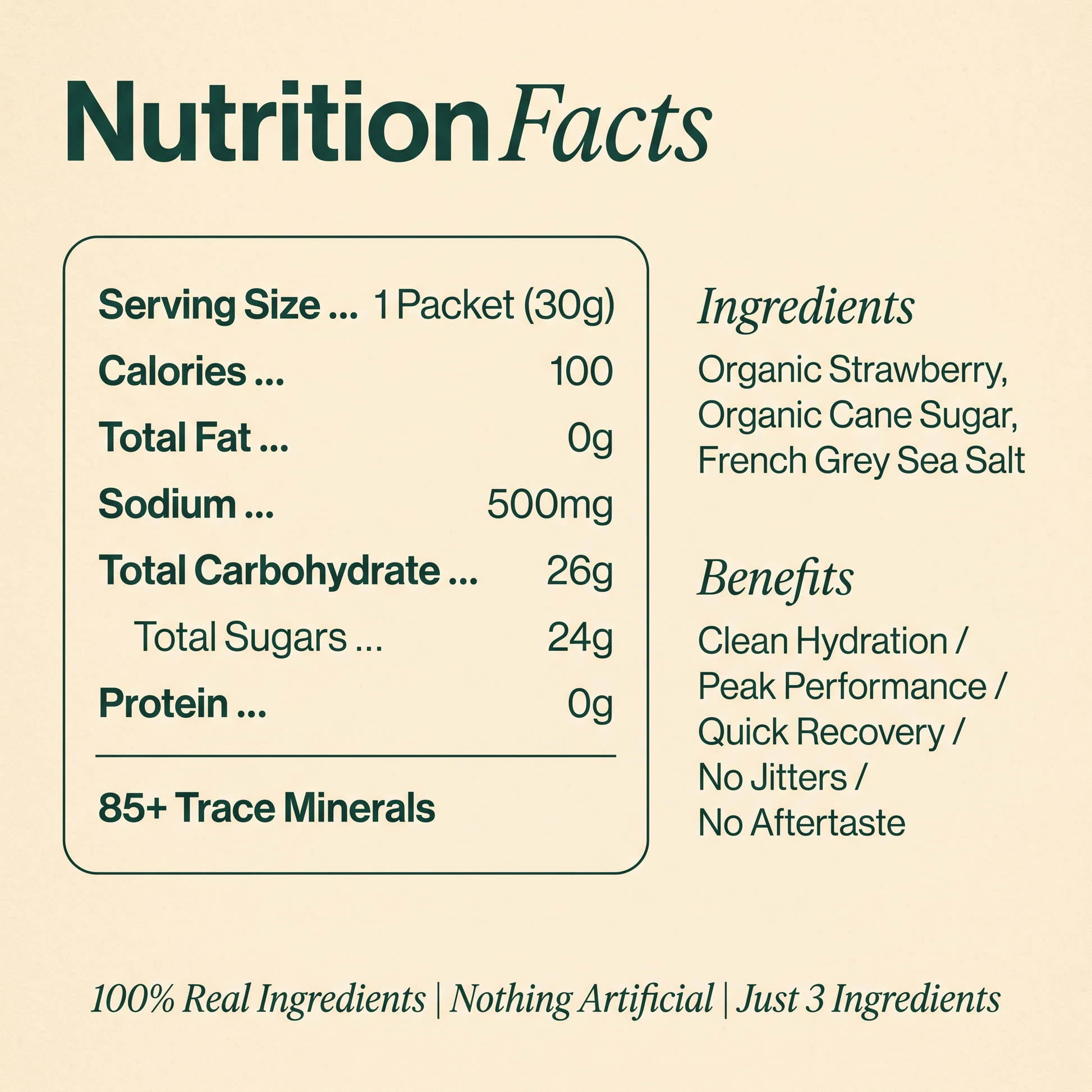 Cleonse electrolyte drink mix nutrition panel