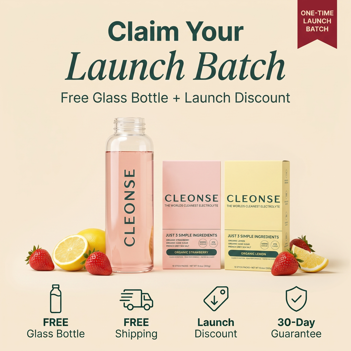 Cleonse launch offer: free glass bottle with Subscribe and Save