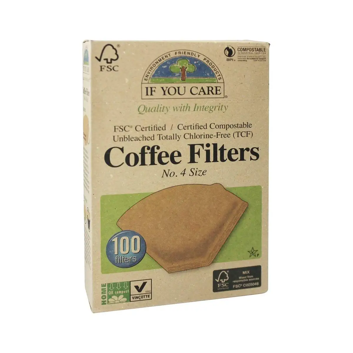 Unbleached Compostable No. 4 Coffee Filters
