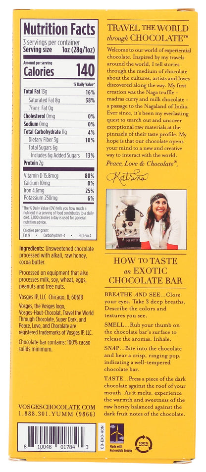 Organic Raw Honey Cacao Chocolate Bar