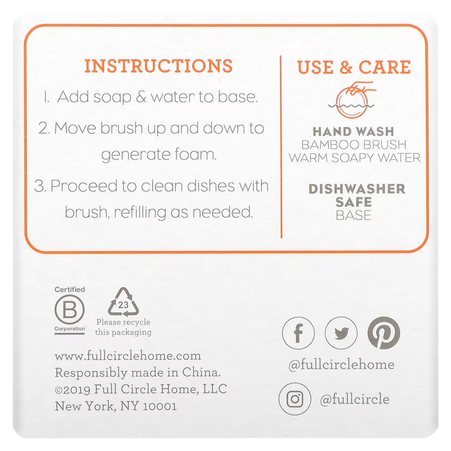 Ceramic Soap Dispenser & Bamboo Dish Brush Set