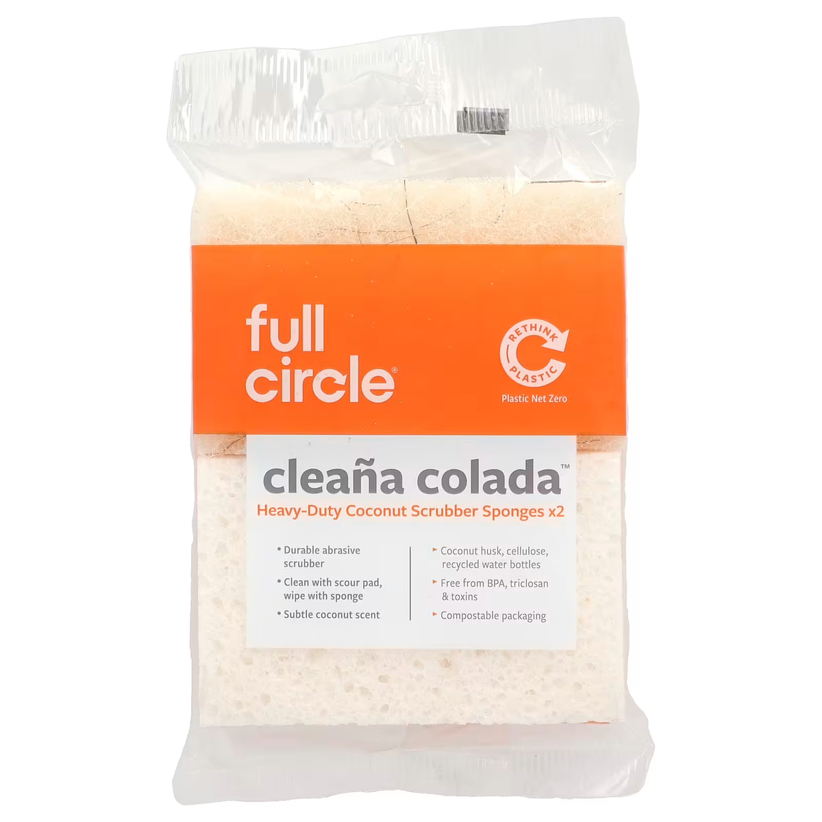 Heavy Duty Cleaña Colada Coconut Scrubber Sponge 2-Pack