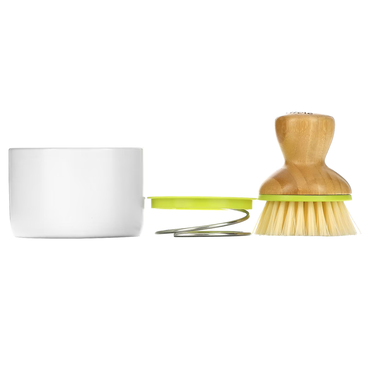 Ceramic Soap Dispenser & Bamboo Dish Brush Set