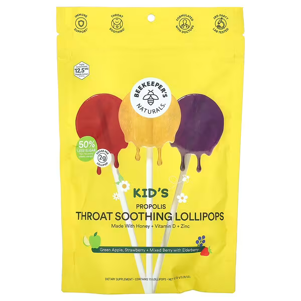 Propolis Throat Soothing Lollipops with Elderberry